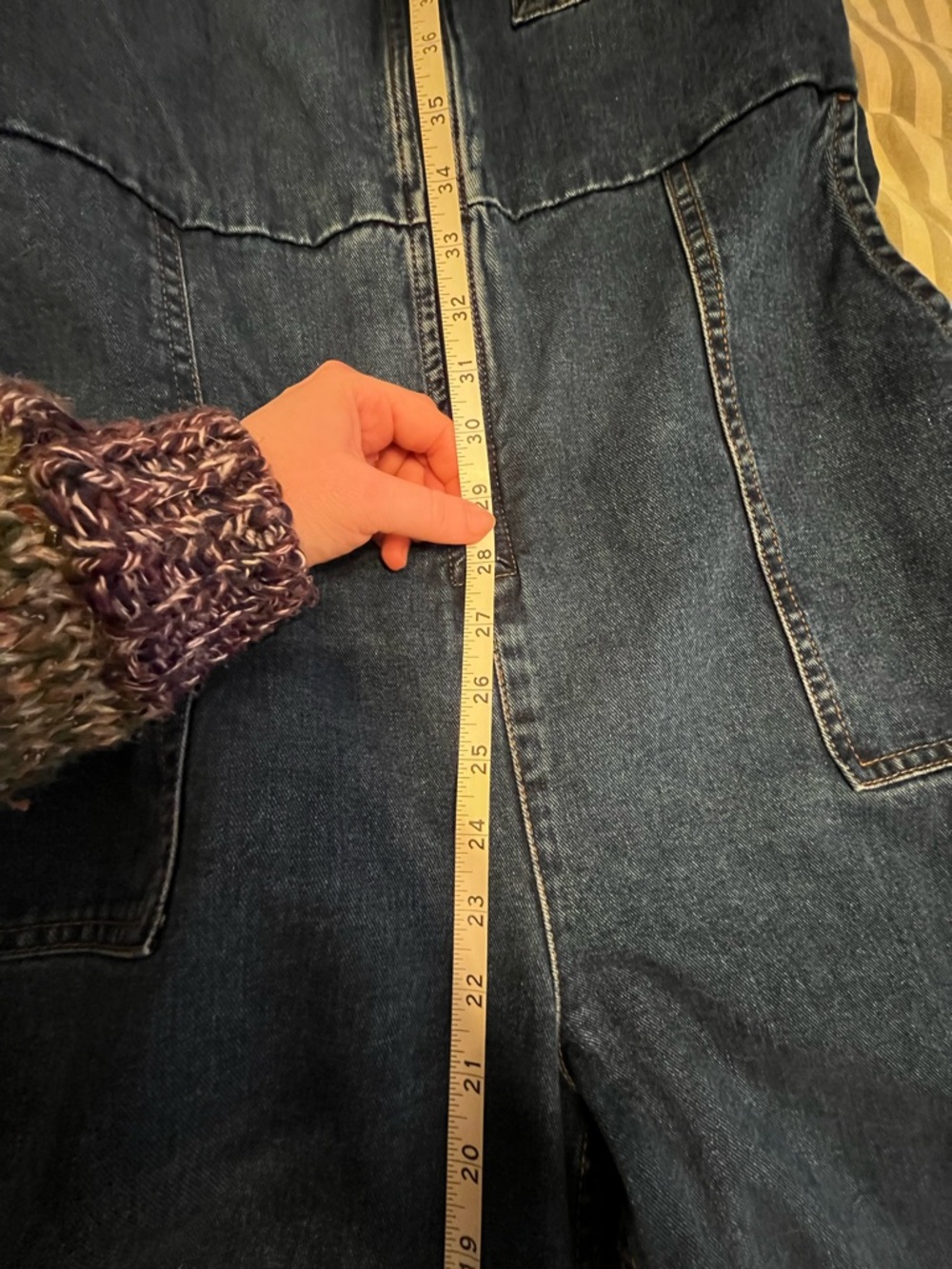 Lucy&Yak Denim Zip Front Jumpsuit - Blue - Picture 6 of 8
